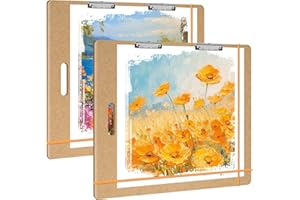 2 Pack 23" x 26" Drawing Board Large Sketch Board with Handle, Portable Art Clipboard for Drafting with Sturdy Clips & Elasti
