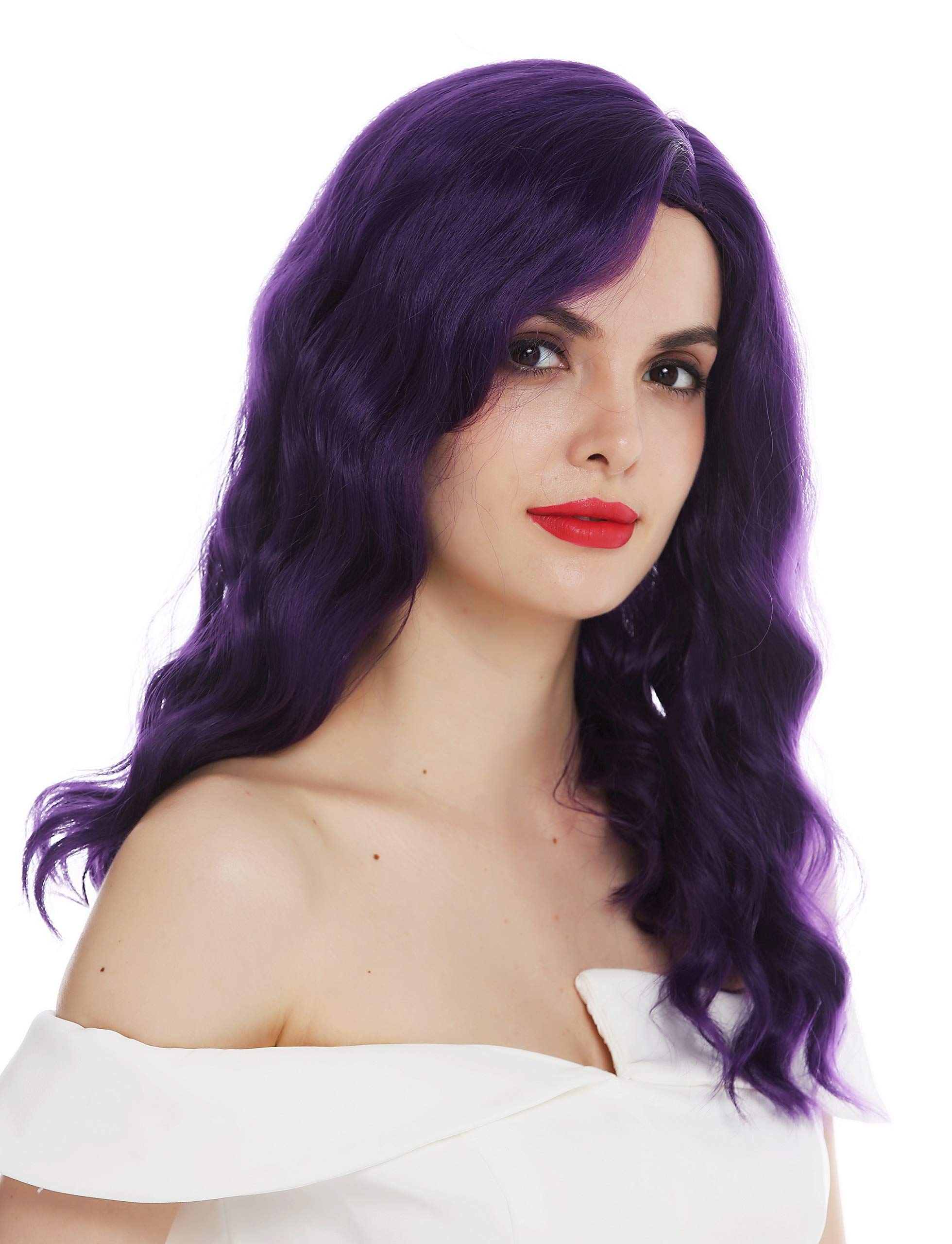 WIG ME UP - VK-58-HYB73C wig women's wig long parting noble wavy waved Balayage highlights Hollywood diva dark purple