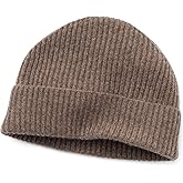 Fishers Finery Men's 100% Pure Cashmere Ribbed Cuffed Hat; Ultra Plush
