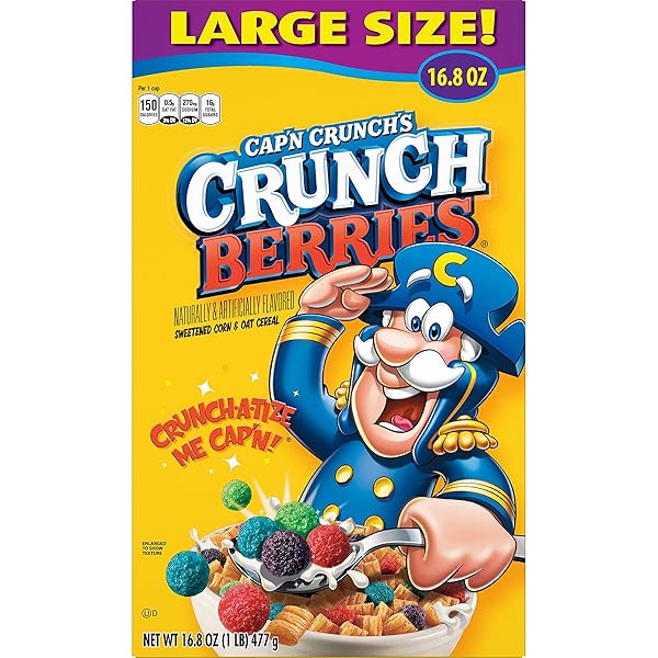CAP’N CRUNCH CEREAL, CRUNCH BERRIES, 16.8OZ BOX