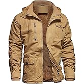 Dr.Cyril Mens Jacket Winter Casual Fleece Lined Cotton Thick Military Tactical Hooded Work Coats with Cargo Pockets