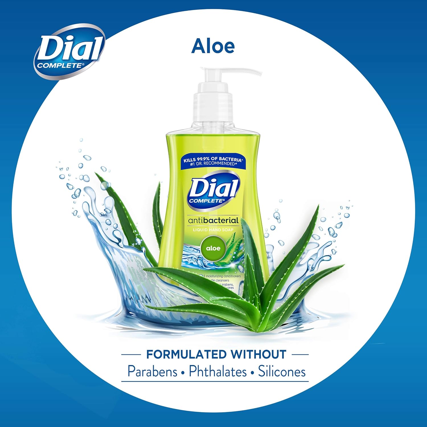 Dial Antibacterial Liquid Hand Soap, Aloe, 7.5 Fluid Ounces (Pack of 12) : Hand Washes : Beauty