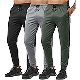 RPOVIG Men's Sweatpants 3 Pack Zipper Pockets Mens Joggers Pants Gym Workout Clothes Athletic Casual Set