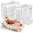 ZOOFOX 200 Pack Banana Split Boat Plate, 12 oz Disposable Ice Cream Sundae Bowls, Clear PET Plastic Dessert Bowls for Serving