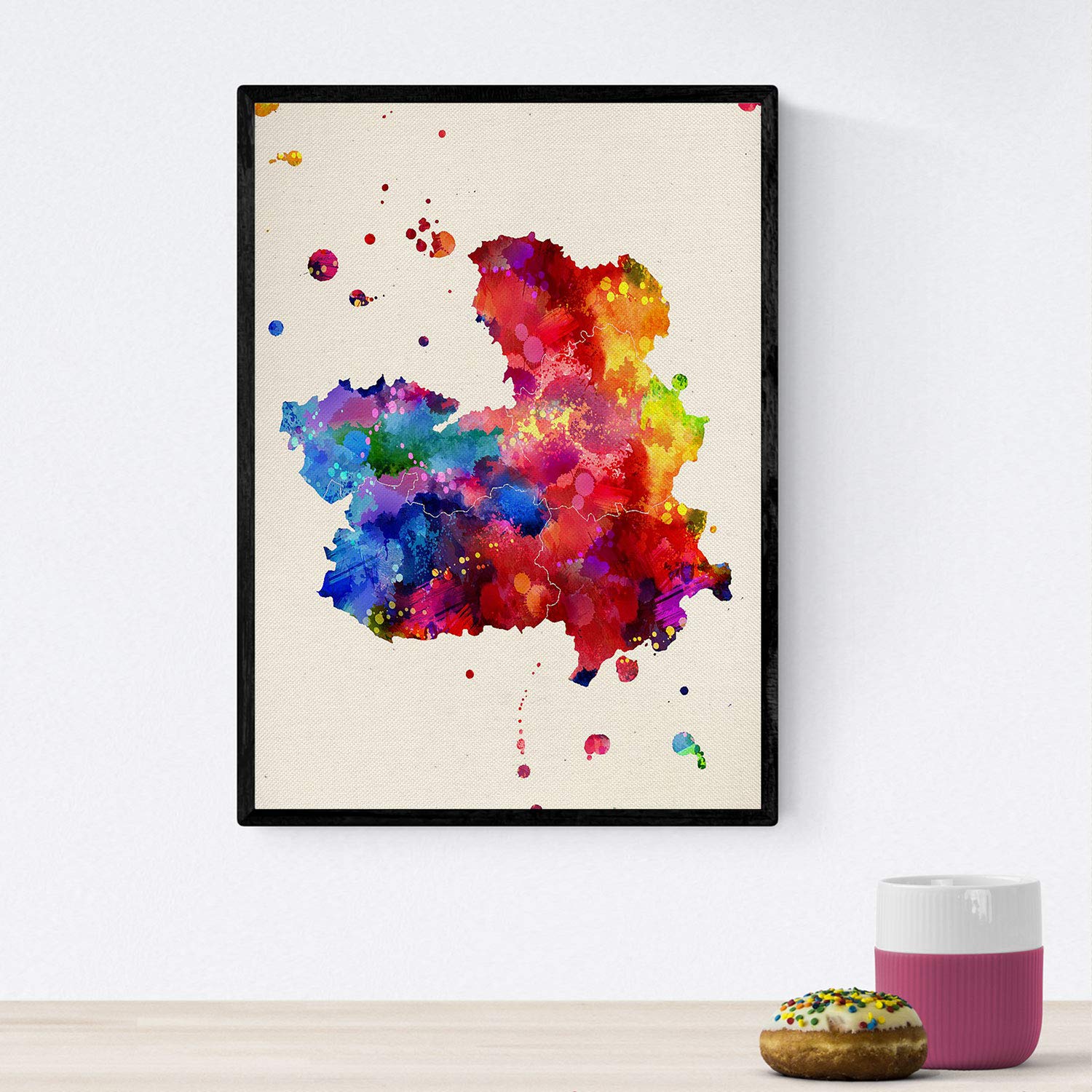 Nacnic Poster Castilla la Mancha. Sheets and illustrations of cities, communities, and maps of Spain. A4 size