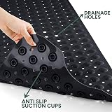 Zuvo Extra Long Bath Mat 100x40cm Black Non Slip Anti Mould view 6