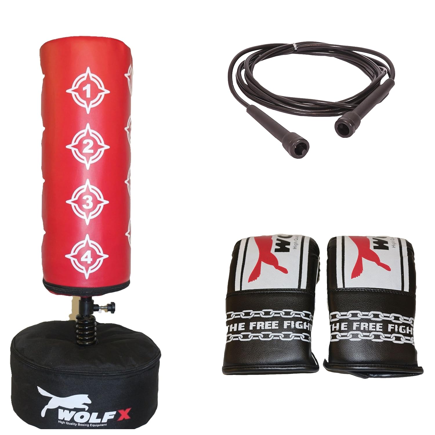 Wolfx Kids Junior Boxing Free Standing Punch Bag Set