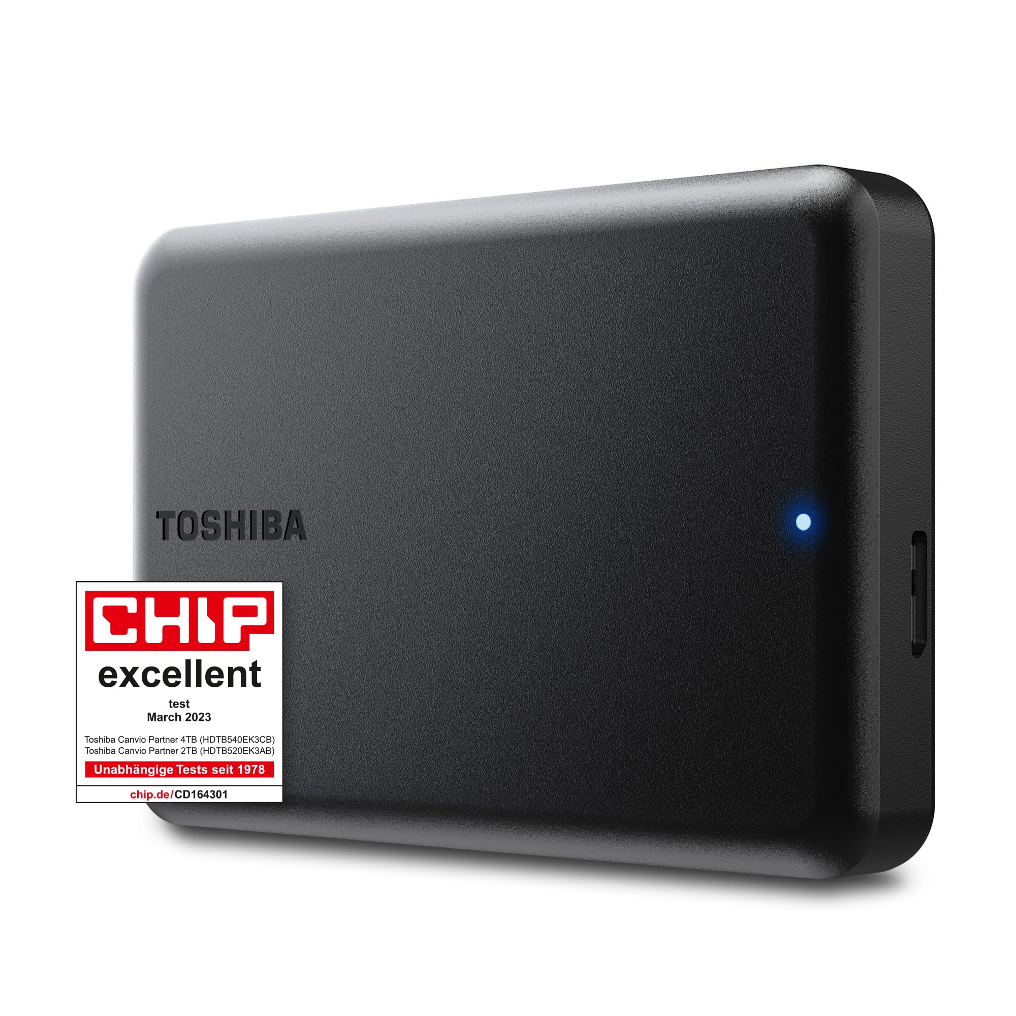 Toshiba Canvio Partner 4TB Portable 2.5’’ External Hard Drive, USB 3.2, Mac & Windows compatible. (HDTB540EK3CB)