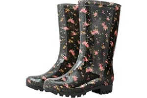 DaeRainy Women's Mid-calf Rain Boots Waterproof Non-slip for Gardens,Fishing,Farm,Outdoor Work Boots