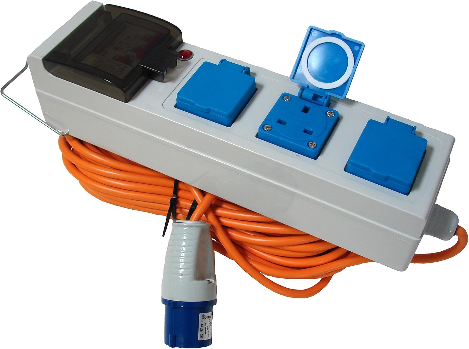 Maypole 230V 10A Mobile Mains Power Unit for Caravans Camping, Campervans, Motorhomes, Orange