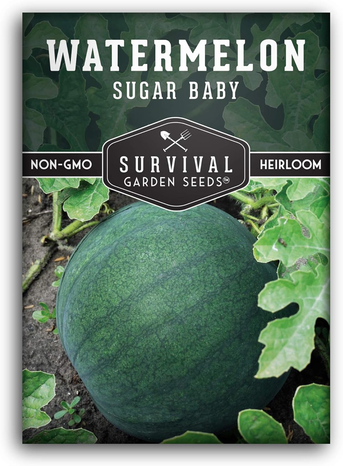 Survival Garden Seeds - Sugar Baby Watermelon Seed for Planting - Packet with Instructions to Plant and Grow in Your Home Vegetable Garden - Non-GMO Heirloom Variety