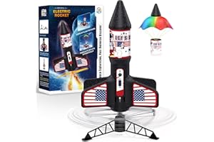 ROHSCE Rocket Launcher for Kids 8-12, Electric Powered Toy Launcher, Motorized Air Toys with Parachute Outdoor Toys for Kids Ages 6-8, Launch up to 250 ft Birthday Gift…