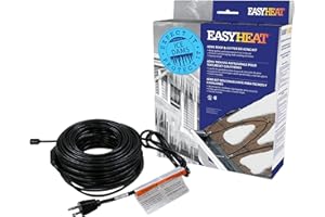 EASY HEAT EasyHeat 30' Roof Deicing Cable, For Roof and Gutters, Pre-assembled for Ice and Snow Damage Prevention, 150 Watts