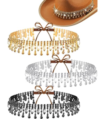 8828 6 Styles Rhinestone Cowboy Hat Bands 15.3-20.2in Bling Panama Fedora 6 Styles Rhinestone Cowboy Hat Bands 15.3-20.2in Bling  main image 3