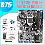 Nicfaky B75 ETH Miner Motherboard 12USB G1630 CPU 4G DDR3 RAM 128G SSD Fan Cable view 2