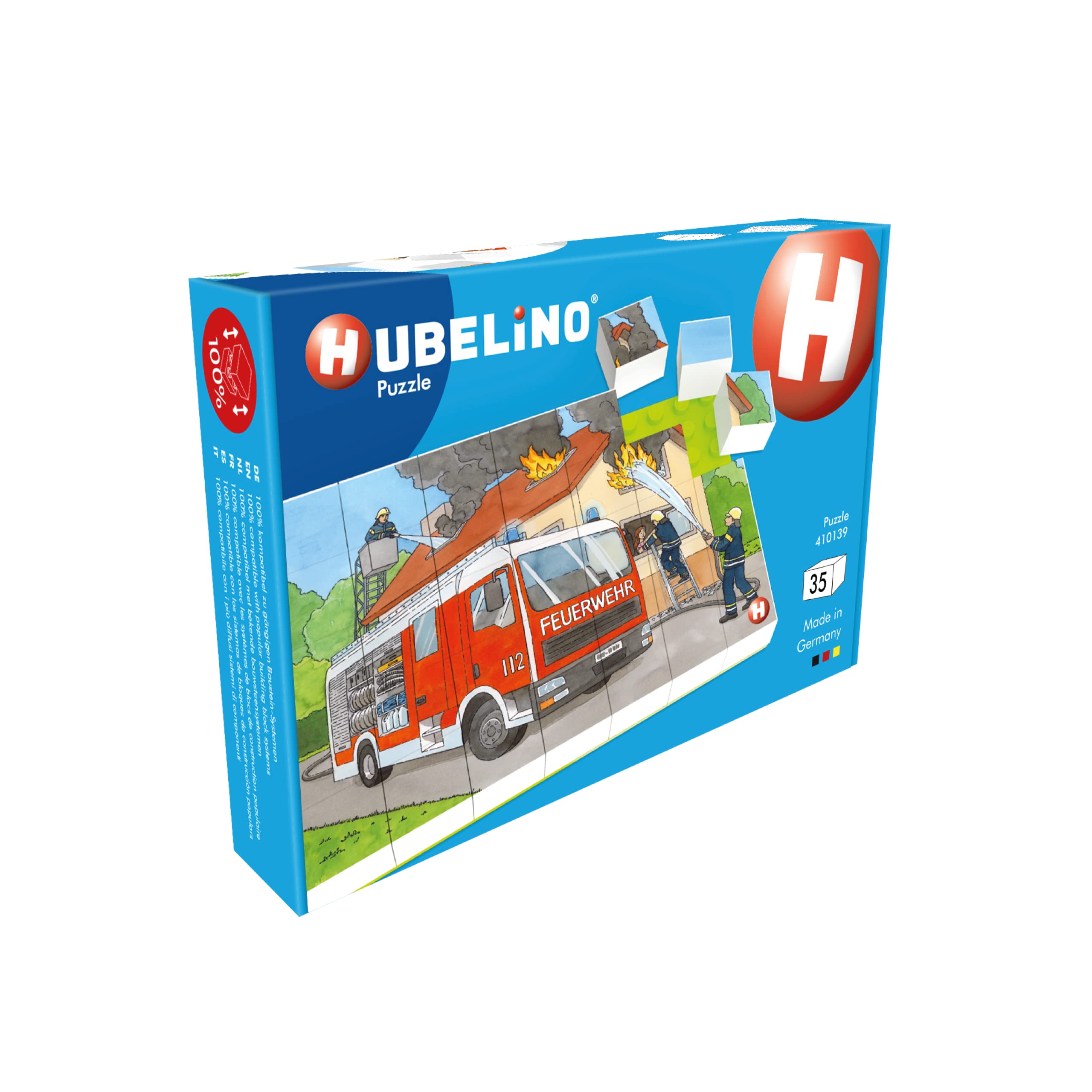 Hubelino Puzzle #410139 Fire Brigade Insert 35 Pieces Compatible with Blocks from Other Manufacturers