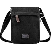 Berchirly Small Vintage Canvas Leather Messenger Crossbody Bag Pack Organizer