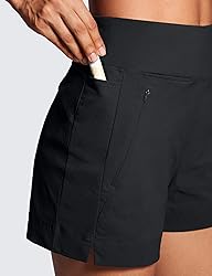 CRZ YOGA Women's Lightweight Mid Rise Hiking Shorts