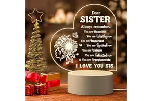 MILCIER Mothers Day Gifts for Sister, Sisters Gifts from Sister - Engraved Night Light - Sister Birthday Gifts from Brother, Mothers Day Valentines Day Gifts for Sisters, Sister in Law