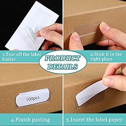 Jeyiour 100 Pcs Label Holders Adhesive Label
