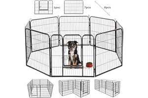 BestPet Heavy Duty Pet Playpen Dog 24" 32" 40" 8 Panels 16 Panels Exercise Pen Cat Fence, Puppy Exercise Dog Fence, Indoor Ou