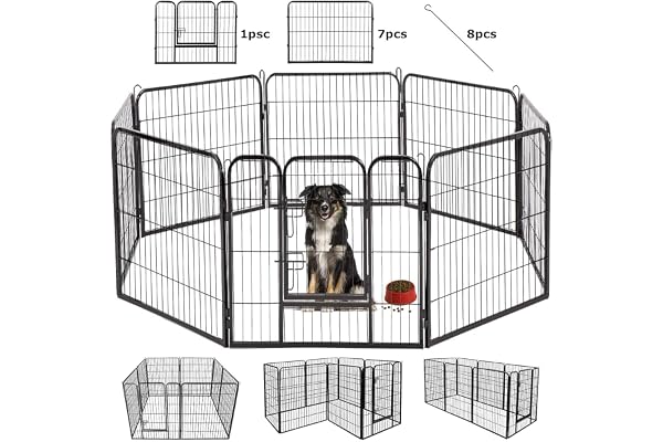 BestPet Heavy Duty Pet Playpen Dog 24" 32" 40" 8 Panels 16 Panels Exercise Pen Cat Fence, Puppy Exercise Dog Fence, Indoor Ou