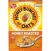 Honey Bunches of Oats Honey Roasted Breakfast Cereal, 12 oz Box | Crispy Flakes With Crunchy Granola Bunches, Made With Whole Grains And 10 Essential Vitamins And Minerals
