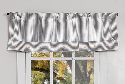 Amazon Com Piper Classics Farmhouse Ticking Stripe Blue Valance