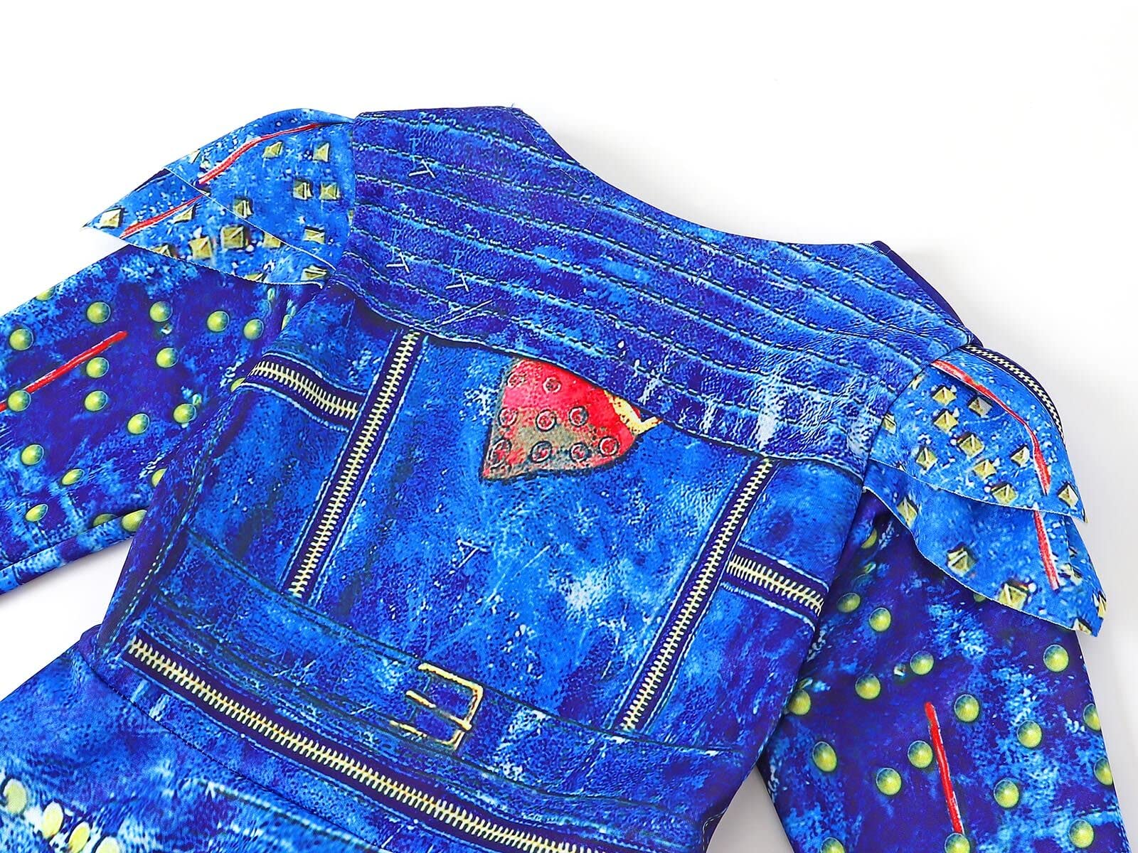 WonderBabe Girls Costume Zipper Jacket Long Sleeve Dress Kids Halloween Costume Party Cosplay Outfit