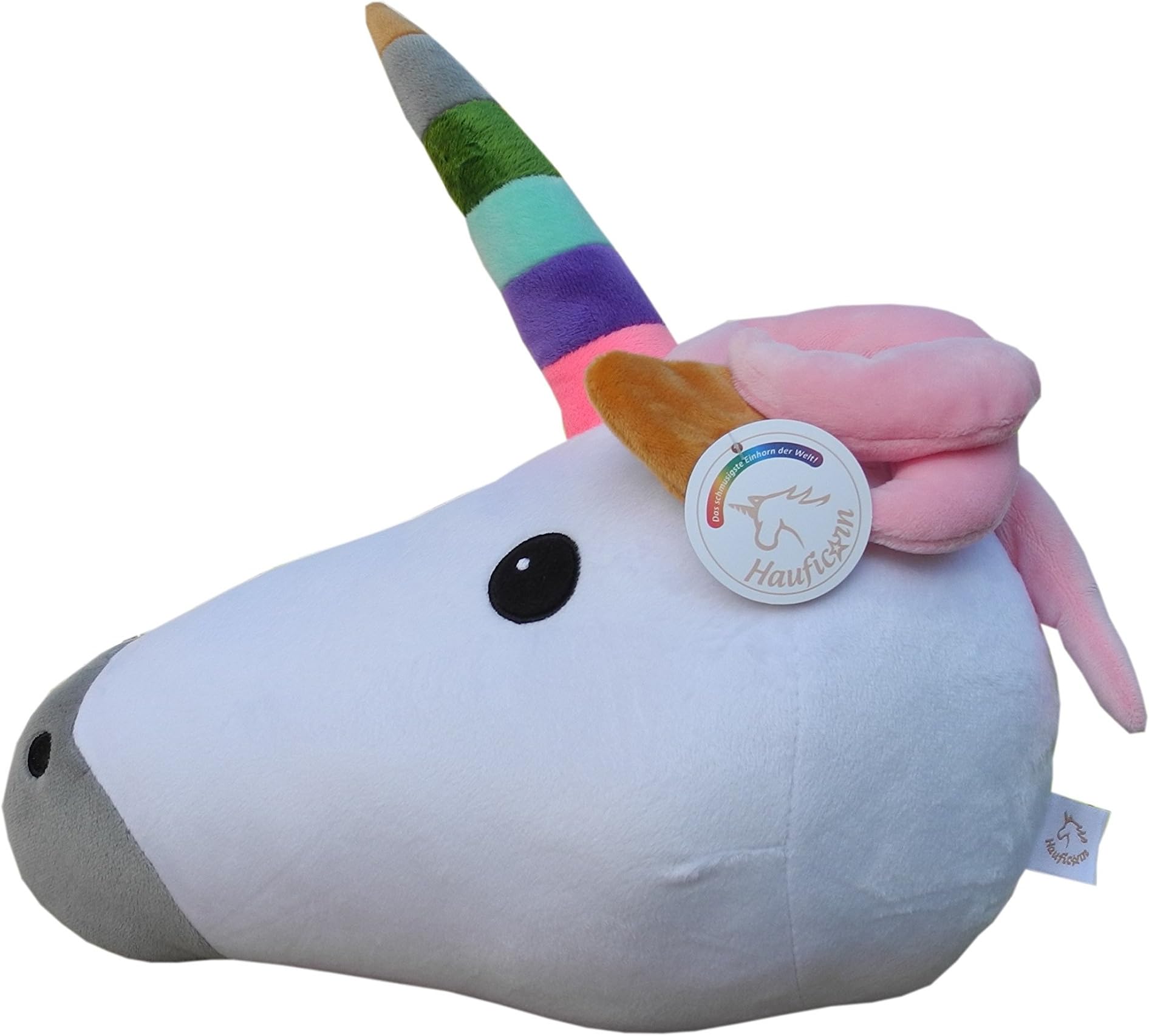 Unicorn Emoji Pillow – Unicorn Emoticon Cushion, Great as a Gift or Present for Children or to Decorate your Home - Neck Pillow - Cuddly Cushion | HAUFICORN by HAUFI®