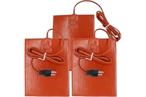 DCVBNY Car Engine Silicone Heating Pad 120v,300w 6x8 Inch Universal Engine Heater Car Oil Pan Heater Pad, Electric Heater Pad Engine Block Oil Pan Tank Reservoir Container, for Metal Surface (3 Pcs Orange)