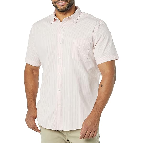 Croft & Barrow Mens Classic Fit Button-Down Dress Shirt Pink Stripe Size  (15.5