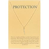 TGOLM Cute Italian Horn Pendant Necklace for Women Protection Amulet Jewelry 18K Gold plated