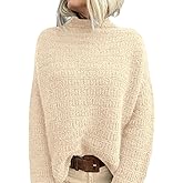 PRETTYGARDEN Womens Mock Neck Oversized Sweaters 2026 Long Sleeve Pullover Fall Sweater Knit Jumper Tops Winter Clothing