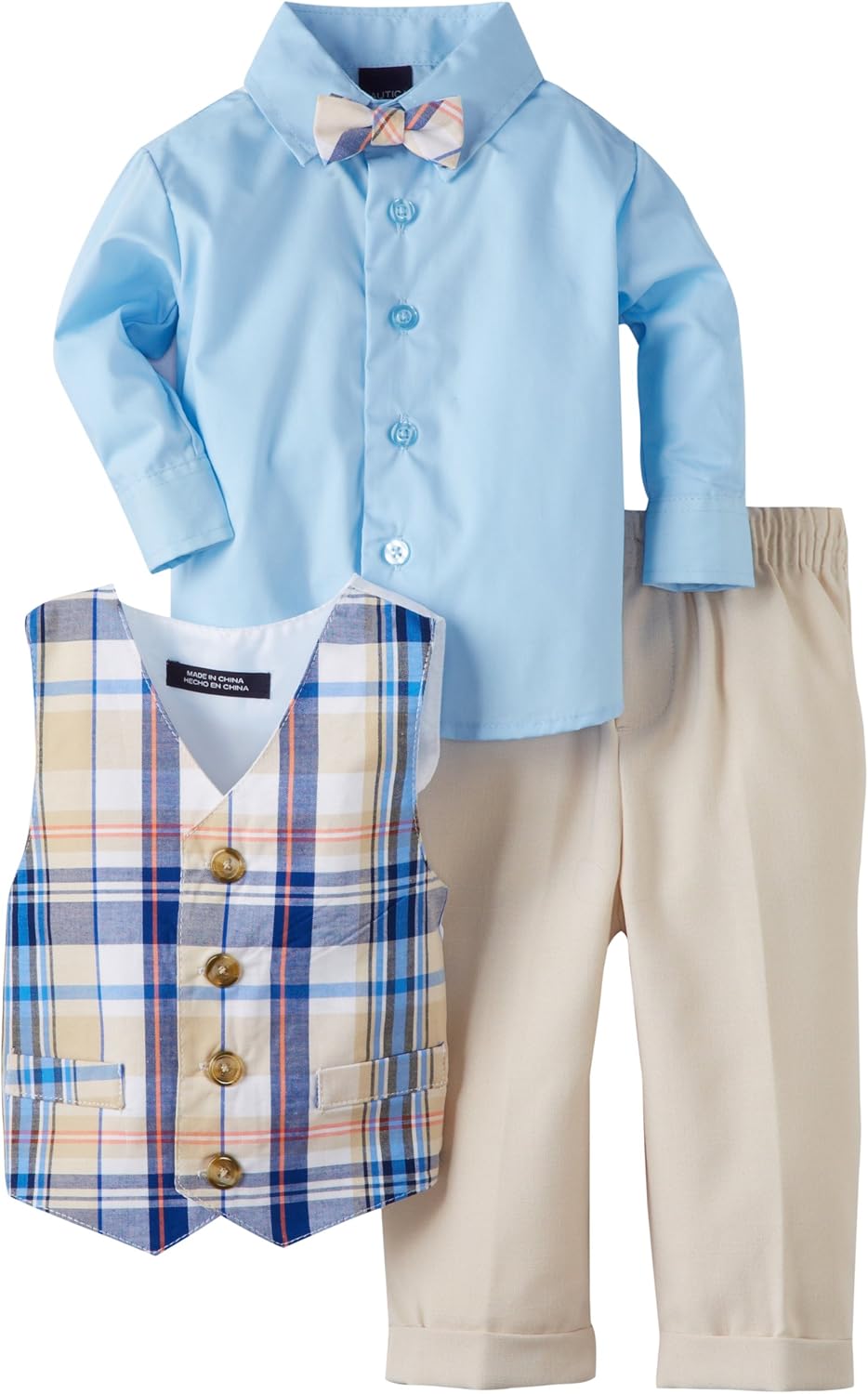 Nautica Dress Up Baby Boys' Vest Set, Khaki, 18 Monthsonths Infant And Toddler