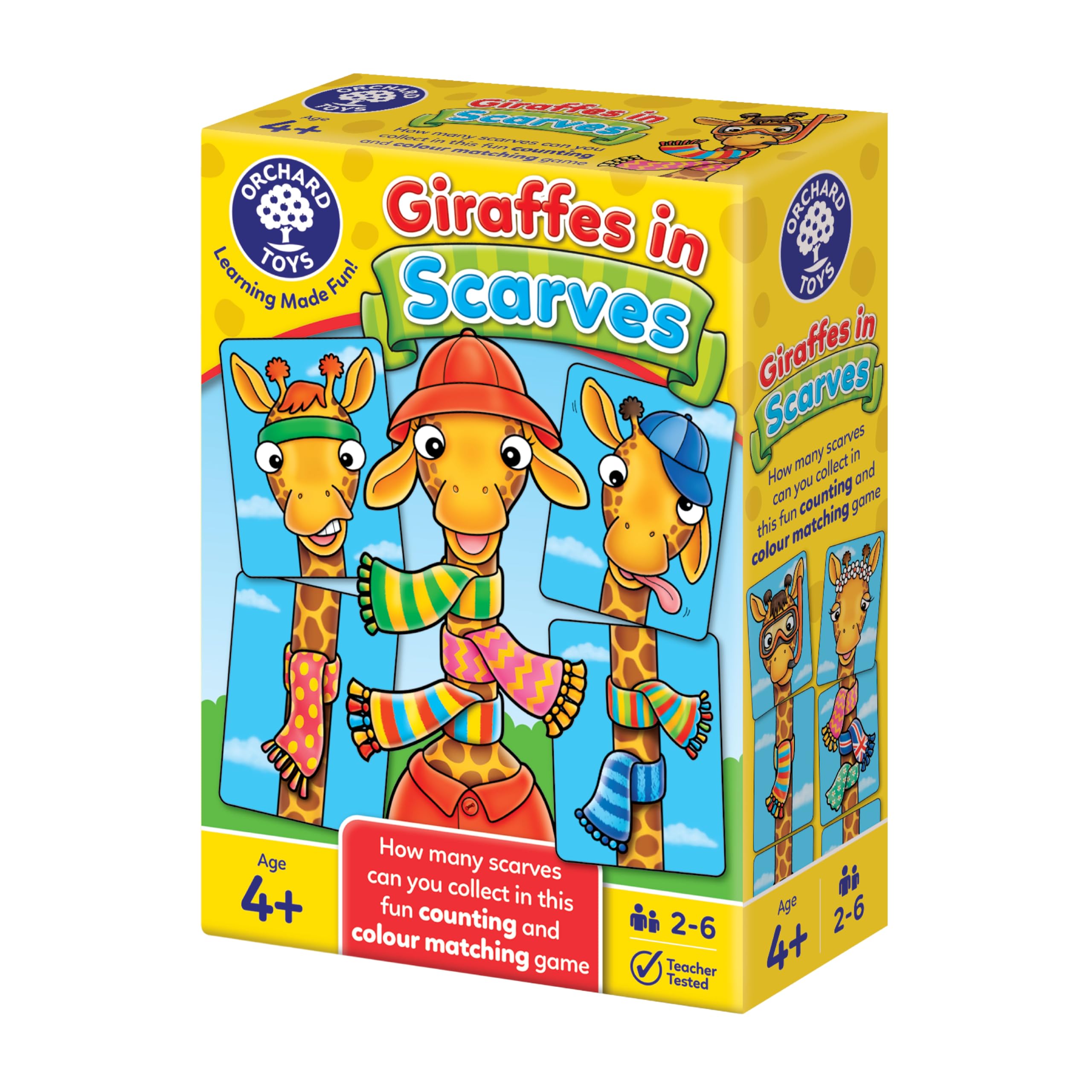 Orchard Toys Giraffes in Scarves Game, Fun Counting and Colour Educational Toys and Games, Educational Games for Kids Age 4+ years