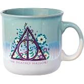 Silver Buffalo Harry Potter Deathly Hallows Reactive Glaze Camper Mug, 20oz | High Gloss Finish, Ceramic, Coffee Cup, 0.59 Liters