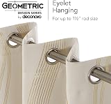 Deconovo Blackout Curtains Gold Wave Foil 52x84 Beige 2 Panels Thermal Insulated view 5