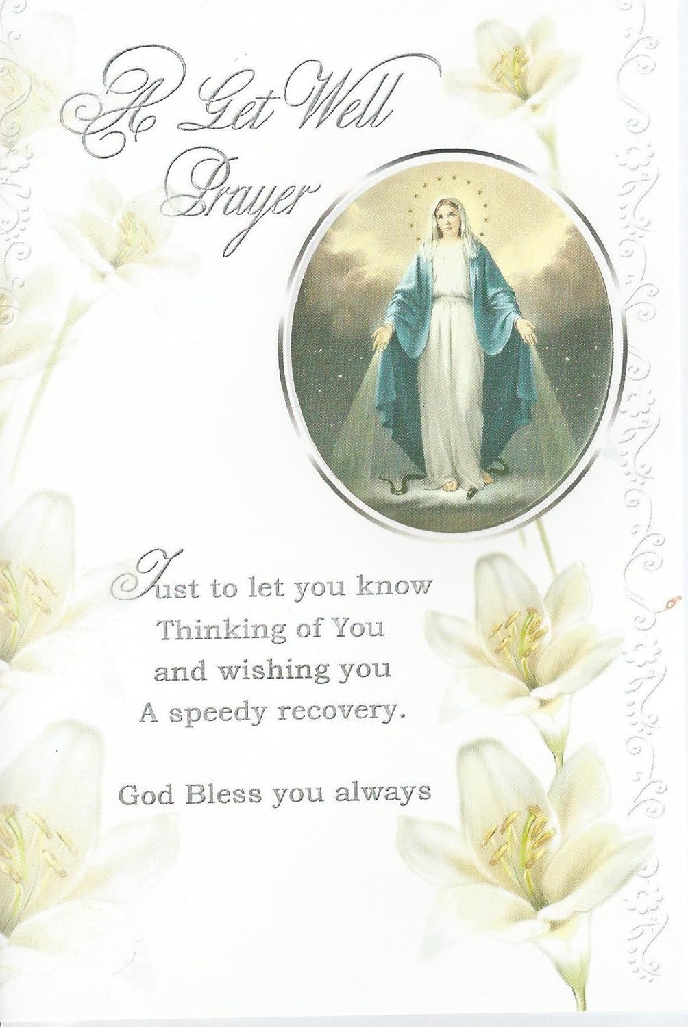 Get Well Una Preghiera Religiosa Get Well Card Vergine Maria Amazon It Casa E Cucina