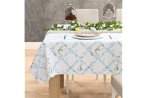 Peter Rabbit Book Woven Tablecloth 60 x 104 Inch Rectangle – Large Easter & Spring Table Cover for Dining & Tea Party (100% O