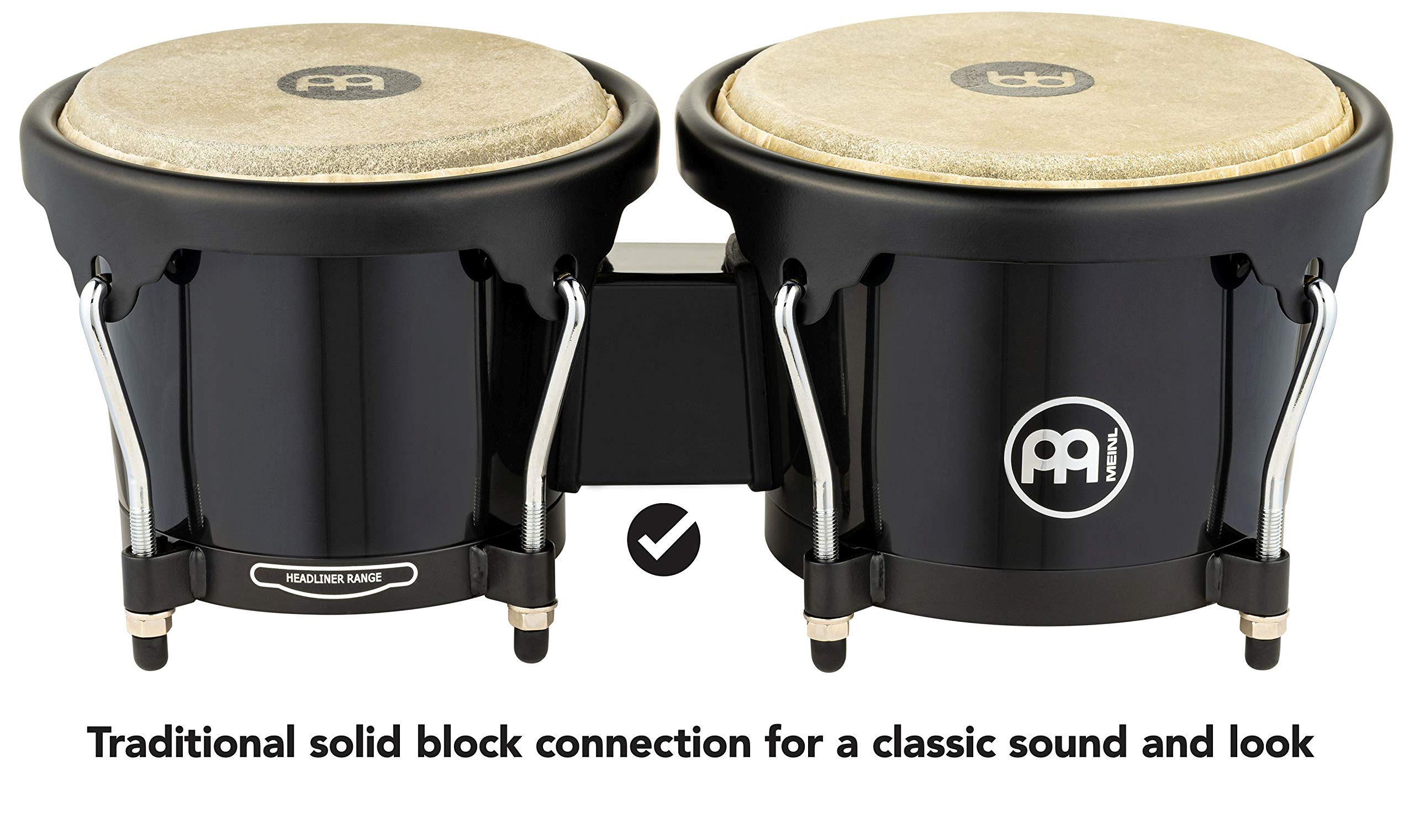 Meinl Bongos with Durable Synthetic Allweather Shells — NOT MADE IN CHINA — Natural Buffalo