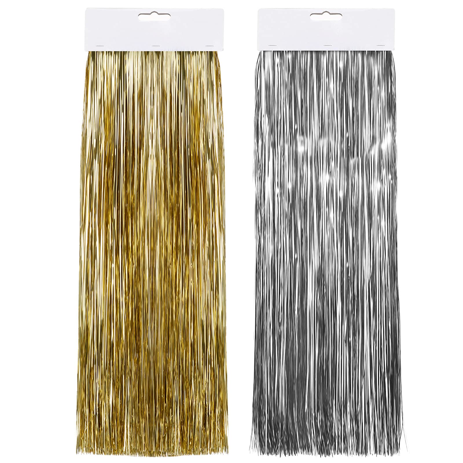 2500 Strands Decorations Tinsel Garland Tinsel Foil Fringe Icicles for Christmas Home Holiday Decor Birthday Graduation Supplies (Gold, Silver)