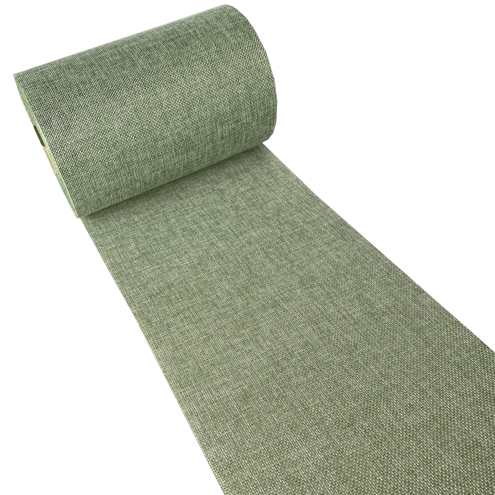 DEKO AS 69-200-5-7 Table Runner in Linen Look 20 cm x 5 m Shabby Chic Style, Mint Green