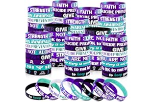 Freesdai 144pcs Suicide Prevention Awareness Silicone Wristbands Bulk, Inspirational for Men Women Teens Group Event