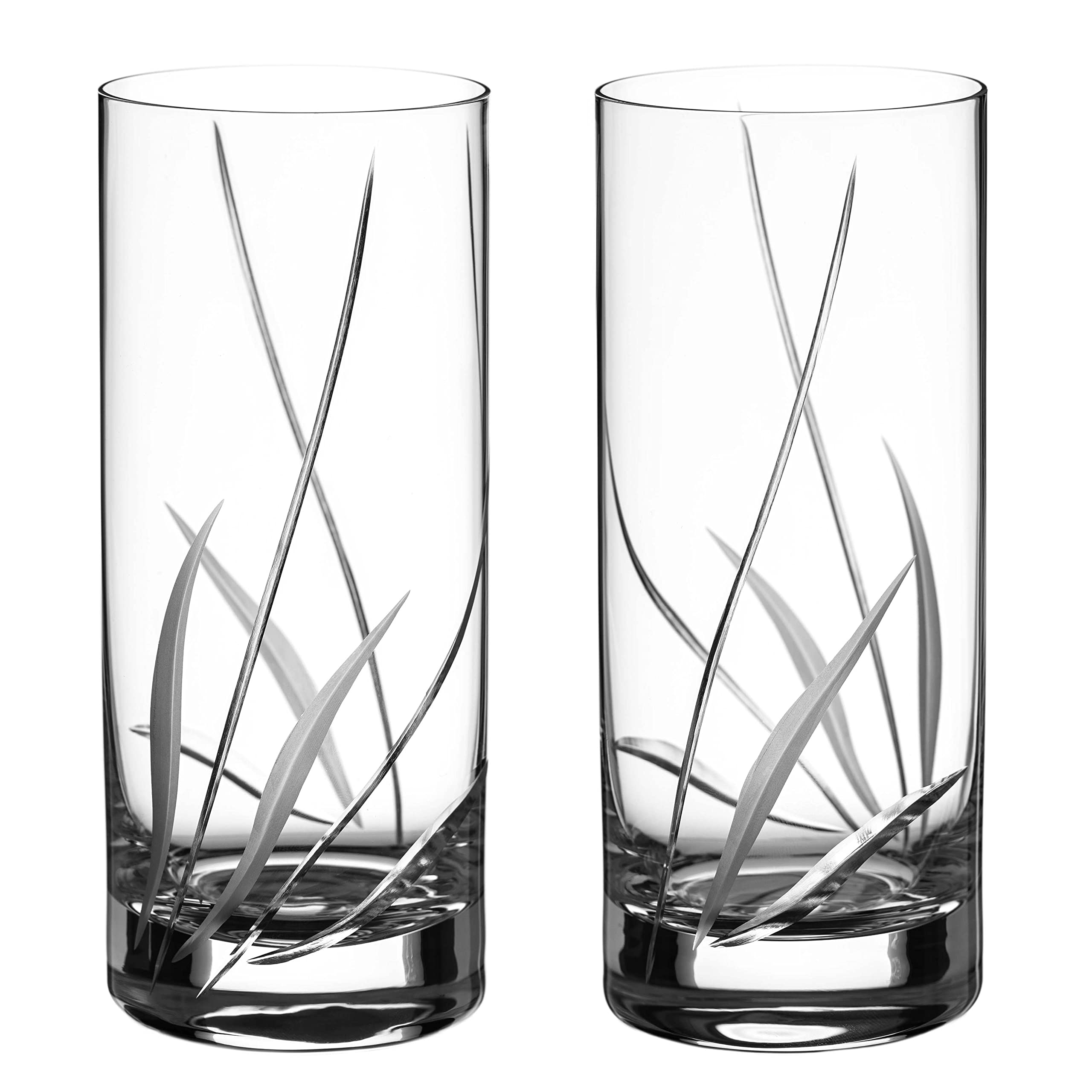 DIAMANTE Crystal High Balls or Long Cocktail Glasses – Meadow Collection – Gift Box of 2