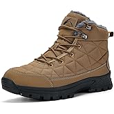 UPSOLO Men's Snow Winter Boots Lightweight Waterproof Fur Lined Anti-slip Cold Weather Shoes