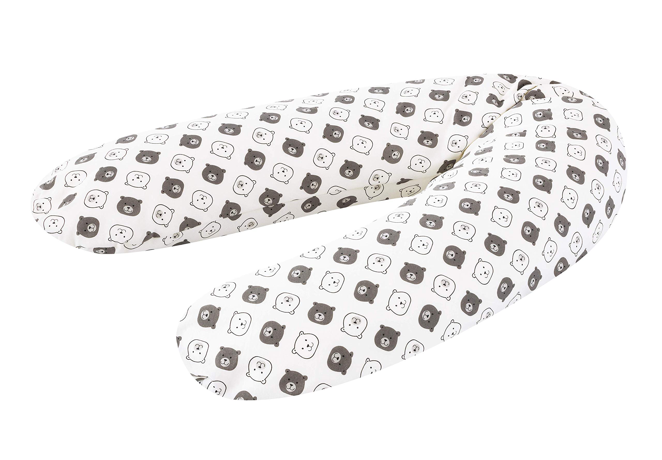 Träumeland TT19112 Replacement Cover for Nursing and Pregnancy Pillow 190 cm with Little Bear Motif Multi-Coloured
