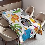 Ambesonne Birthday Tablecloth, Jungle Wild Safari