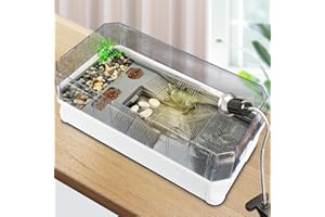 Binano 18.2''×9.1''×7.8'' Turtle Aquarium Turtle Tank kit Includes Accessories with Water Filter High Anti-Escape Fence and Large Space, Turtles can be Given a Shower, Habitat for Terrapin Turtles