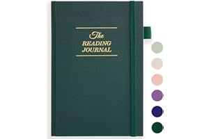 JUBTIC Book Journal - Track 75 Book Reviews & Progress - Gift Accessories for Readers - A5 Size, Pine Green